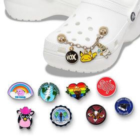 Custom Metal Enamel Pin Lapel Pin Wth Chain Shoe Accessories Sandals Decorations Shoes Charm for Kids Party Gifts