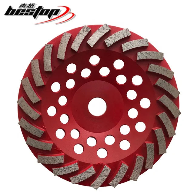 7 Inch Turbo Segment Diamond Metal Bonded Cup Wheel for Concrete and Nonferrous Metals Grinding