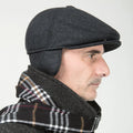 Wholesale Premium 100% Wool Winter Hats Adjustable Thermal Striped Casual Ivy Foldable Earflap Sports Party Caps for Men Adults