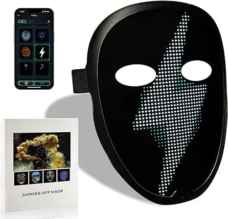 2024 New Led Mask with Rechargeable App Wireless Controlled Shining Mask LED Lighted Face Transforming Mask