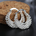 Huitan OEM ODM Circle Hollow Hoop Earring Silver Plated Coating Wholesale Women Ladies Fashion Party Jewelry Thick Hoop Earrings