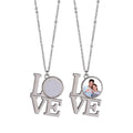 RubySub Printable Love Necklace Sublimation Pendant Necklace Jewelry Blanks for Valentine's Day
