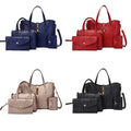 Women's Fashionable Wallet and Tote Handbag Set Ladies Top Handle Satchel with Zipper Closure Handbags of 4 Pieces