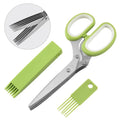 7.5"Professional Stainless Steel 5 Blades Kitchen Tailor Paper Scissors Herb Scissors With Comb