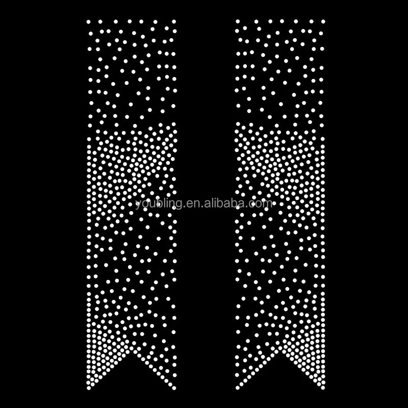 Free Shipping Sparkle Hot Fix  Rhinestone Cheer Bow Strip Iron on  Rhinestones Transfer Design Motif for Bow Use in V Cutting