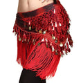 Shiny Laser Water Shape Sequins Triangular Waist Scarves Belly Dance Shawls