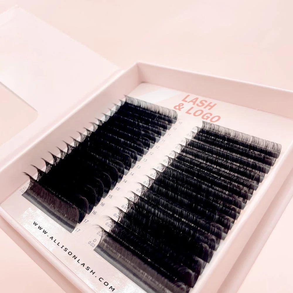 Extremely Soft Faux Mink False Lash Cashmere Eyelash Extension Custom Packaging Private Label Russian Volume Lash Extensions MegaBDM