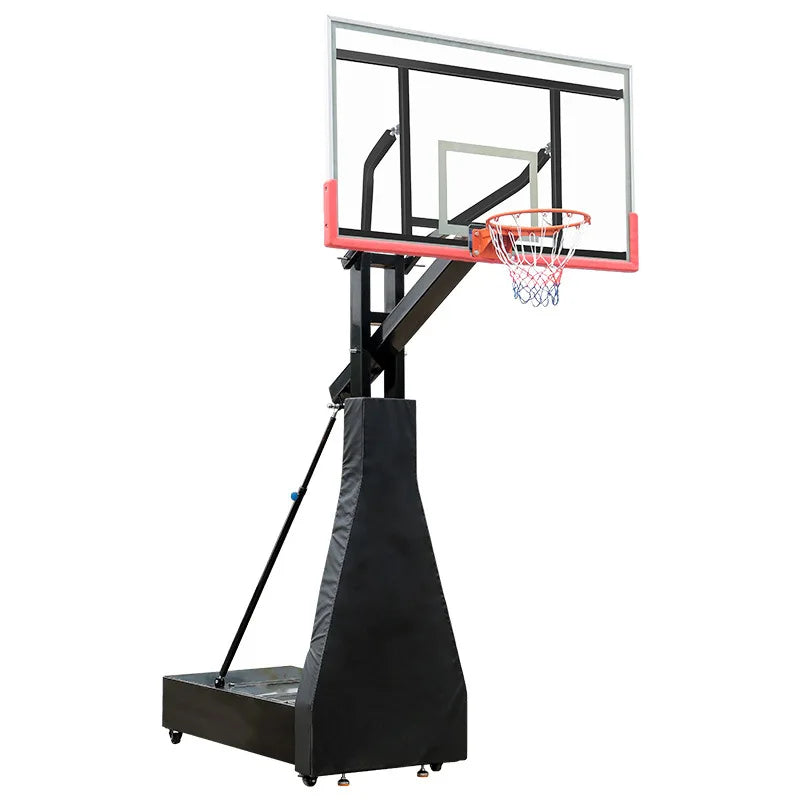 Portable Movable Fiba Portable Basketball Stand Tempered Glass Adjustable Basketball Hoop System Outdoor Basketball Ring Stand