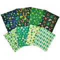8pcs Precut St. Patrick's Day Quilting Fabric Square Leprechaun Shamrock Patchwork Eco-Friendly Durable Green Irish Party Hand