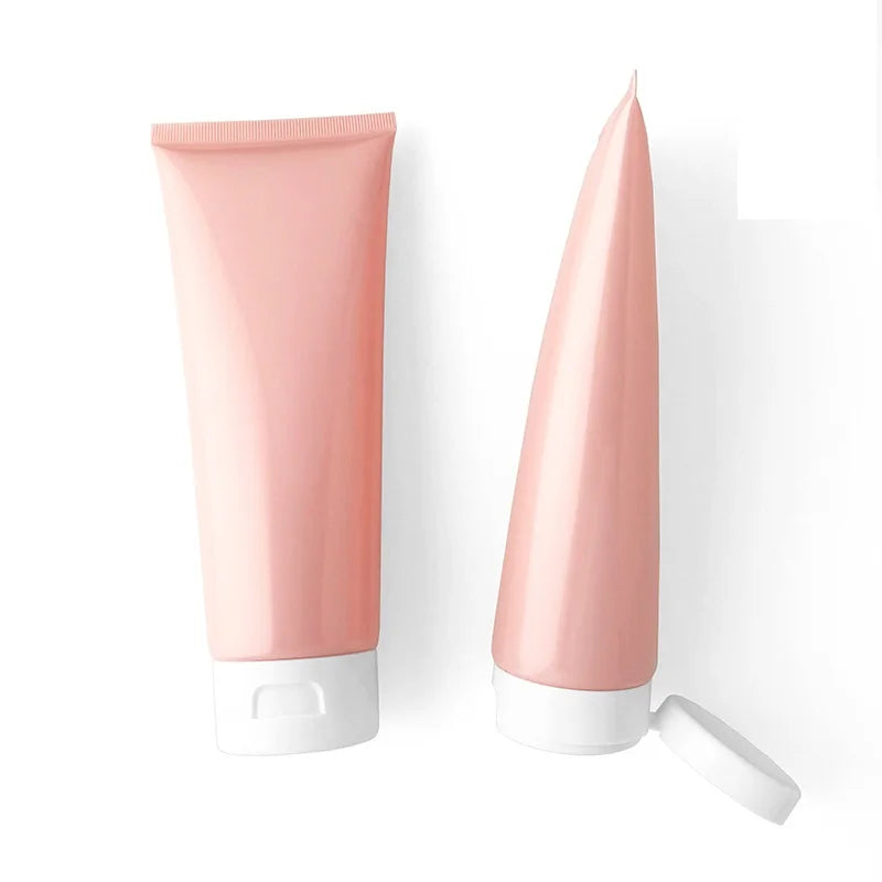 200g PInk Cream Personal Care Cosmetic Package Container Tube Pearl pink Soft PE Tubes Squeez Bottle