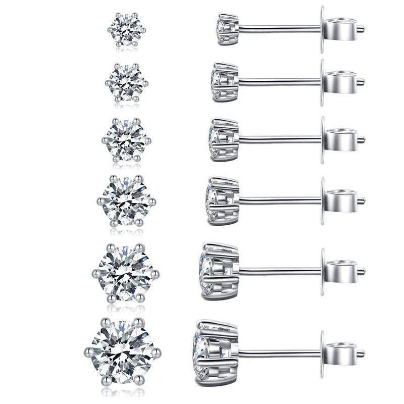 GE52 2025 Summer Collection Luxury 925 Sterling Silver Gold-Plated Stud Earrings Set 5A Cubic Zircon CZ for Weddings Other Gifts