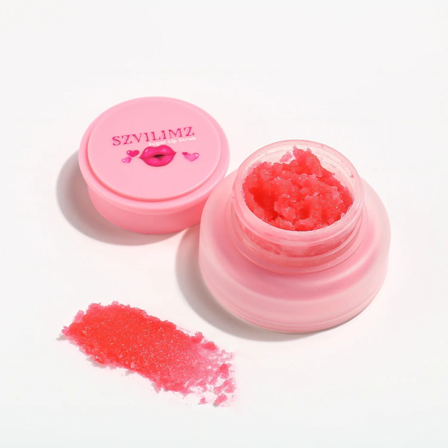 100% Natural Vegan Sugar Lip Moisturizer Scrub for Dry Chapped Lips Gentle Smooth Strawberry Vegan Lip Care Exfoliator Scrub