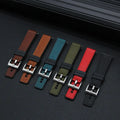 In Stock Fabric Cordura Silicone Hybrid Watch Band 20mm 22mm 24mm Quick Release Genuine Leather Rubber Watch Strap