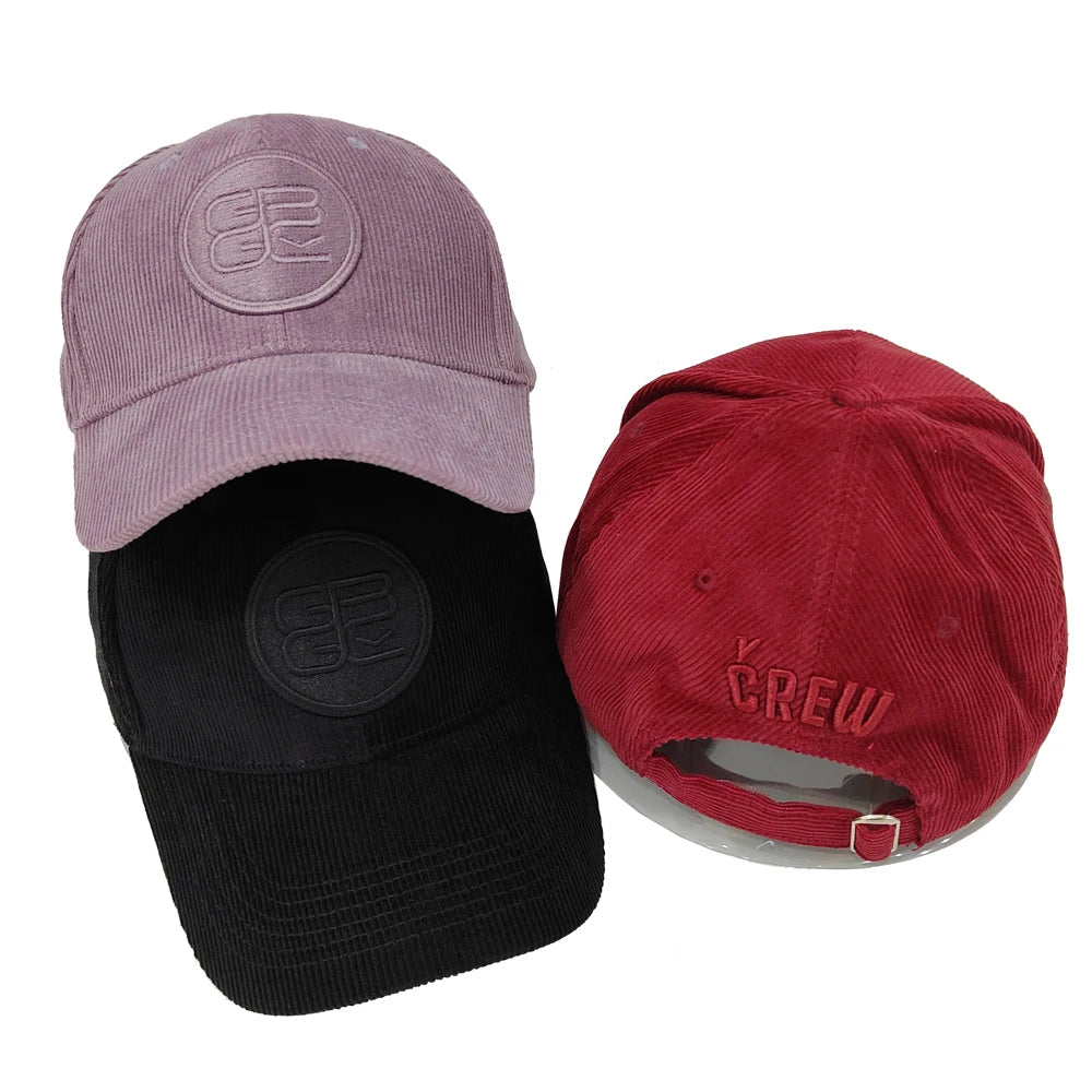 Wholesale 5 Panel Corduroy Snappback Baseball Hats Embroidery Men Pink 6 Panel Vintage Baseball Cap