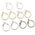 20pcs/Lot 15mm 20mm 25mm 30mm Round Earrings Hoops Plated Big Circle Hoop for Earrings DIY Jewelry Making Findings Supplies