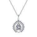 Factory Wholesale 925 Sterling Silver 3Carat Moissanite Pendant Pear Shaped Sunflower Water Drop Necklace for Women