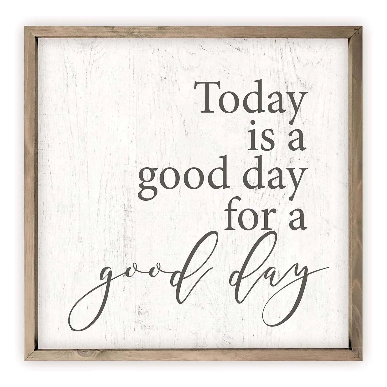 Today Is a Good Day Wood Floating Frame Decorative Hanging Wall Canvas for Hanging Photos Blank Painting Usage
