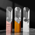 High Quality 2026 Silver Copper Gold Metal Plaque Custom Diamond Shaped Cut K9 Crystal Trophy Medals Awards  Wholesale