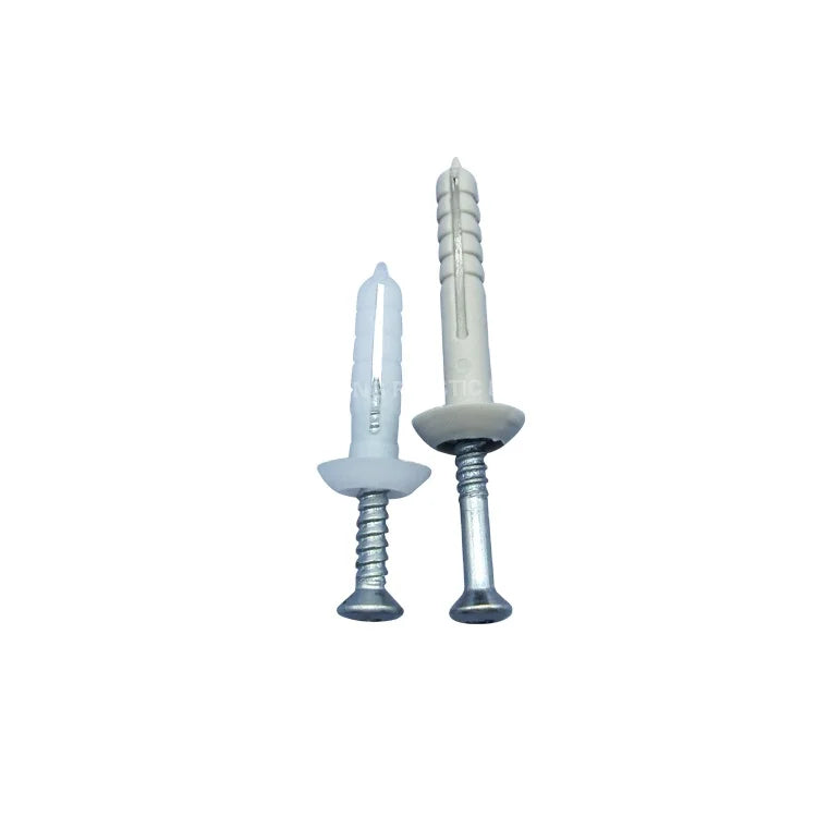 Elehk Plastic M5 M6 White Wall Concrete Sleeve Nail Expansion Tube Waterproof Anchor Bolt Plastic Screw Dome