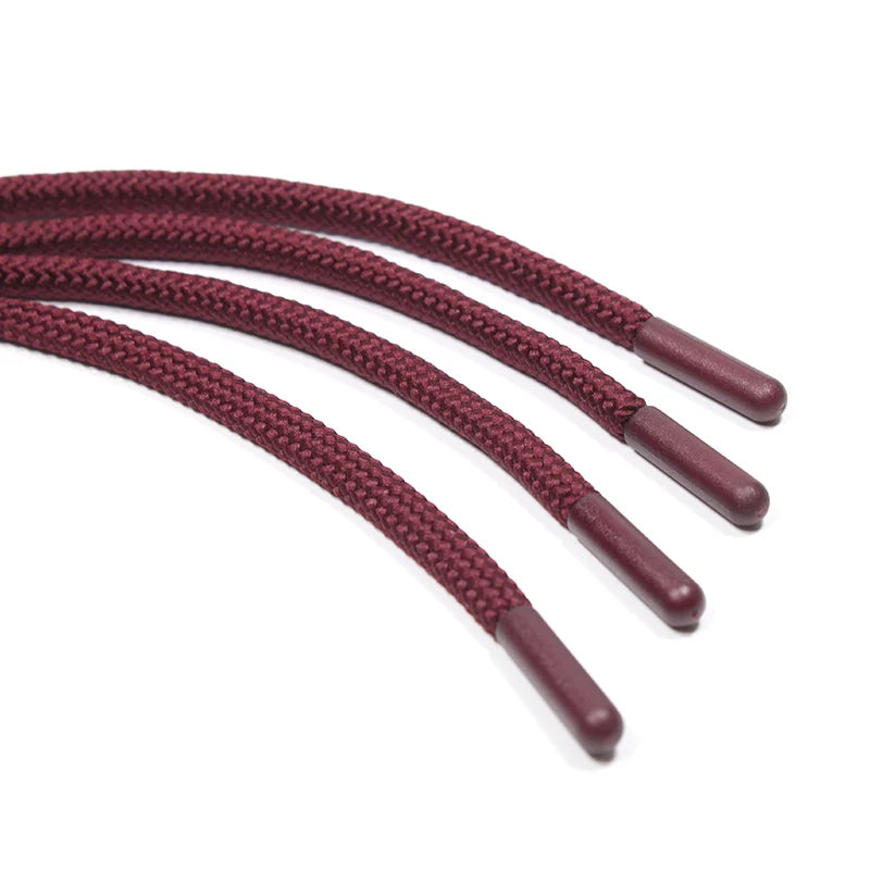 Wholesale Nylon Round Hoodie Drawstring Flat Pattern PlasticTipped Coated Cord for Shoes Bags Garments with Printed Logo