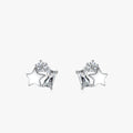 Ailmay 100% 925 Sterling Silver Mini Love Hearts Stars Clear Zircon Stud Earrings for Women Minimalist Fine Jewelry