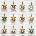 Colorful Star Zircon Pendant DIY Brass Accessories Necklace Box Side Cross Lip O-shaped Stainless Steel Chain Waterproof Jewelry