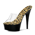 New 15 cm Thin Heel Club Fashion Cool slippers Nightclub Fun Platform Leaky Toe Summer Women's Large slippers