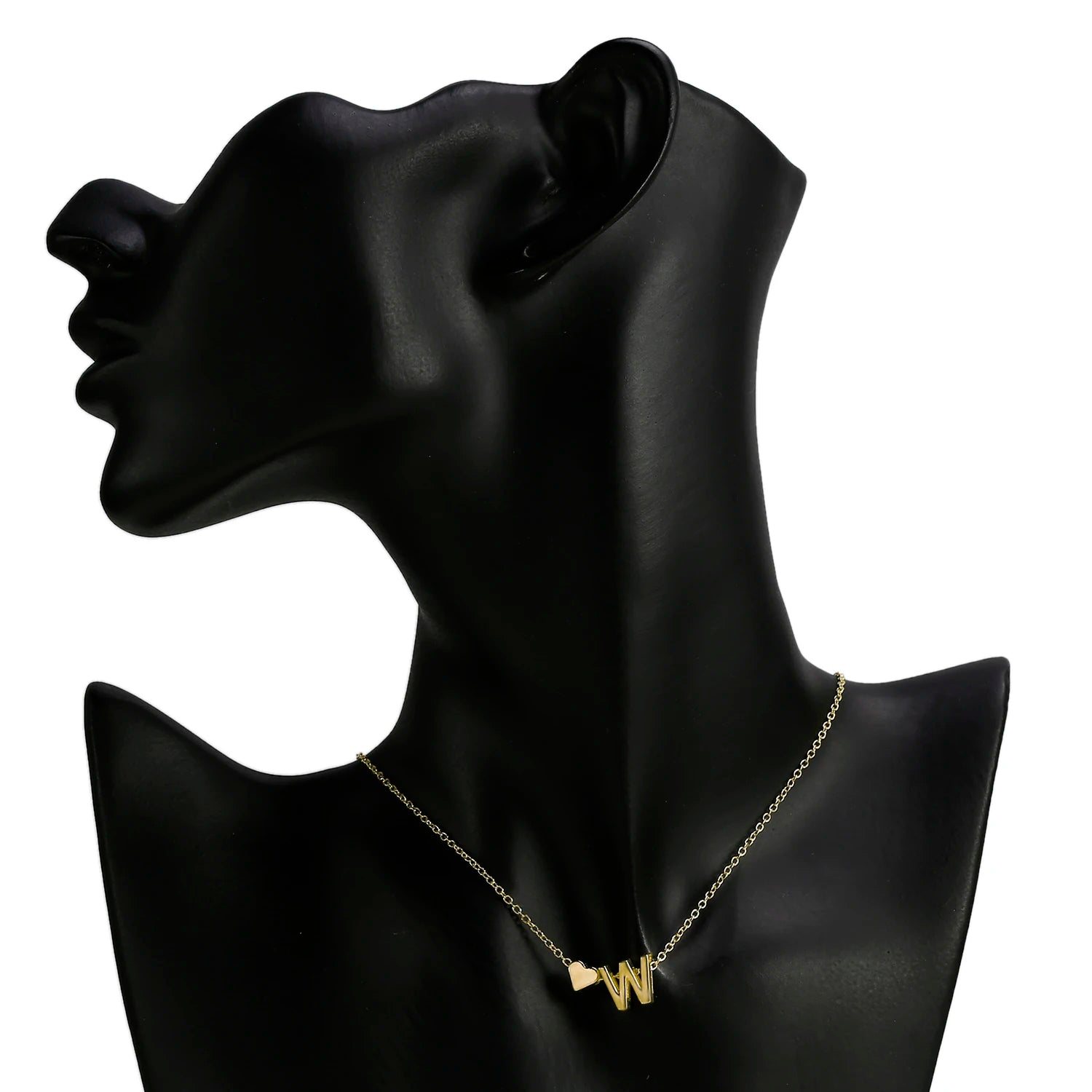 Mini Heart Initial Letter Pendant Necklace Gold Plated Wholesale Fashion Simple Plain Stainless Steel Pendant Women Jewelry Gift