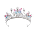 2022 Unique Children Crown Headdress Princess Girl Birthday Crown Lovely Silver Butterfly Hair Gift Tiara