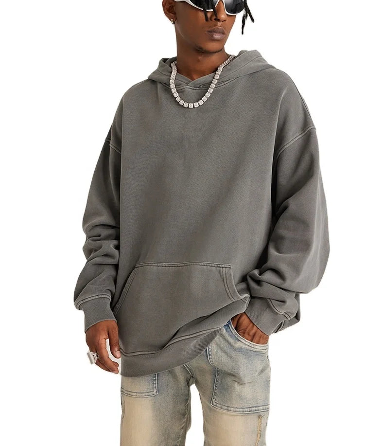 Vintage Heavyweight 450 Gsm Hoodie for Men Design Logo Black 400 Gsm Cotton Oversized Hooded 500 480 Gsm Blank Washed Hoodie