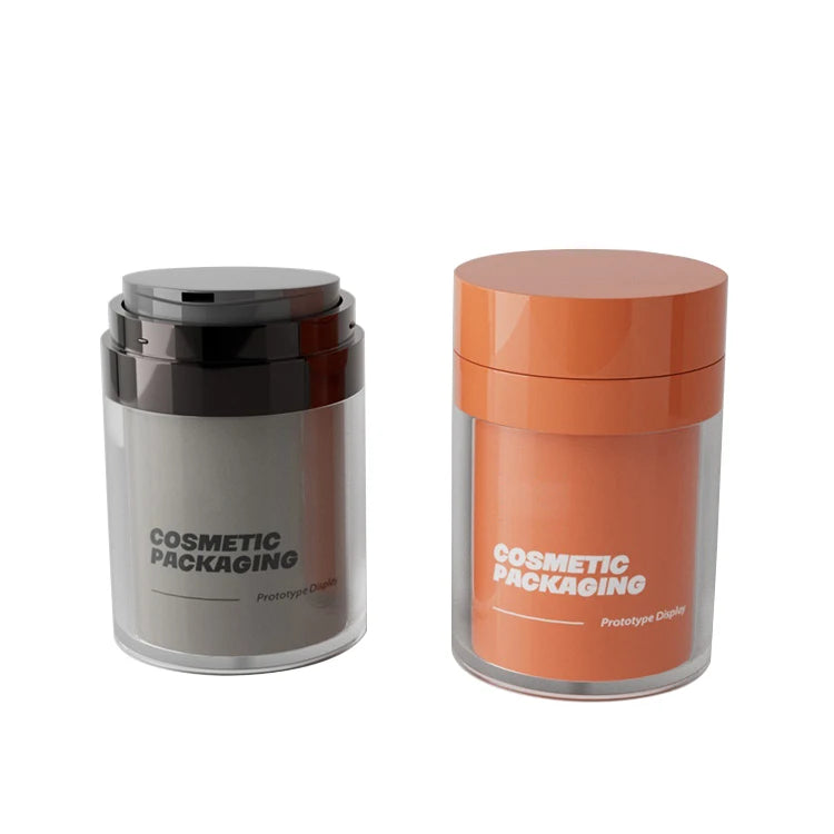Tulip Tree Luxury Airless Cosmetic Pump Jar Black Acrylic Plastic Refillable Vacuum Bottles with Pump Sprayer for Lotion