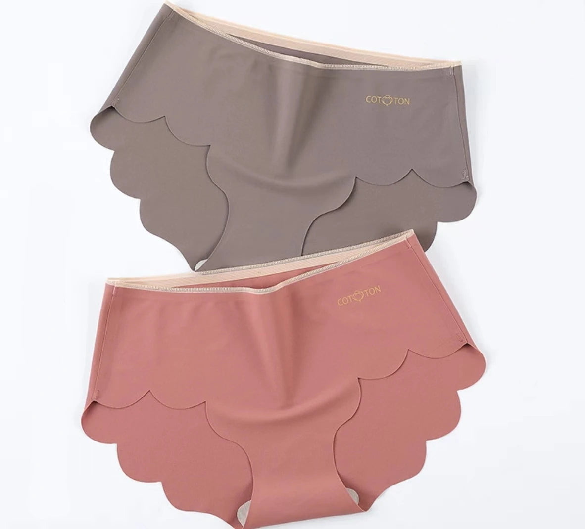 Stylish Women Laser Cut Cotton Fabric Panties Mid-Rise Underwear Seamless Solid Breathable for Everyday Comfort & Elegance