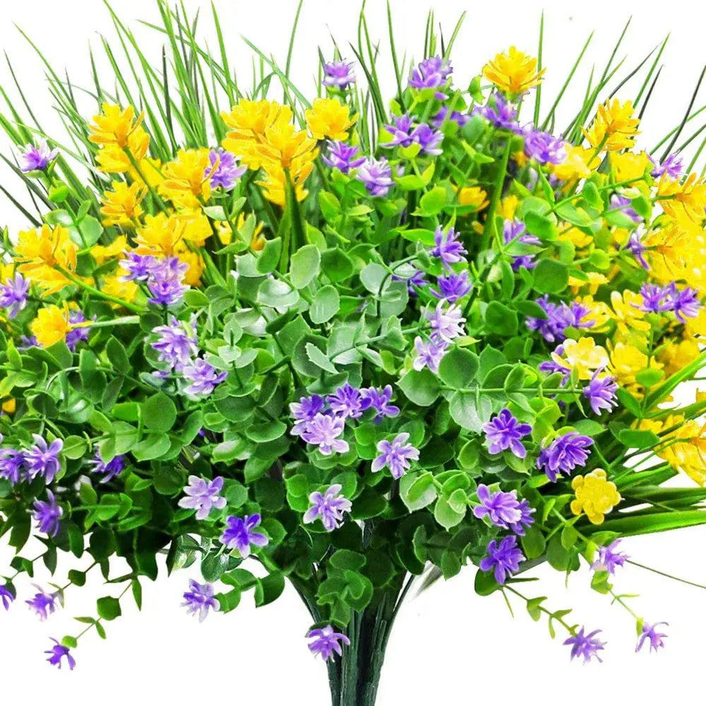 E-L085 Home Window Outside Porch Vase Decoration Artificial Flowers Outdoor Plants Faux Plastic Flower in Bulk