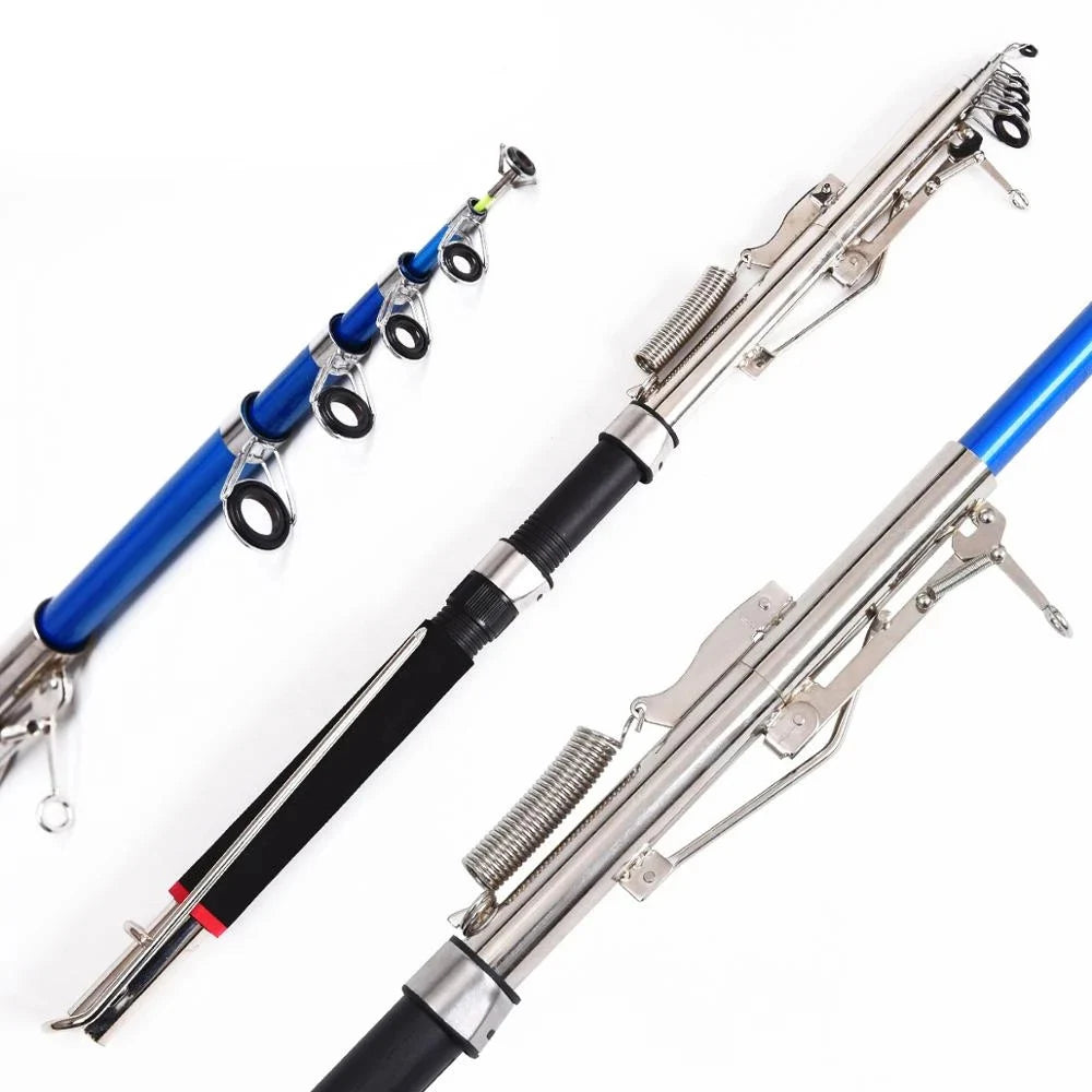 Newbility 2.1m 2.4m 2.7m Slow Action Automatic Foldable Glass Fiber Fishing Rod for Lake & River Carp Tackle