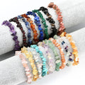 Elastic Healing Irregular Gemstone 7 Colors Chakra Chipped Stone Gravel Chip Bracelets 7.5''