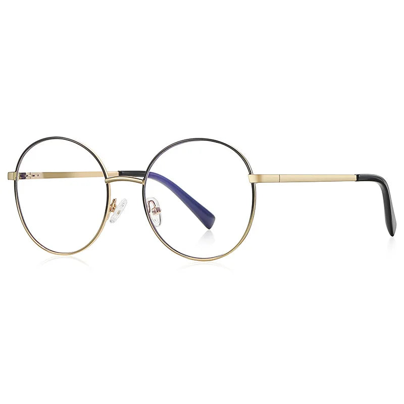 MLM Retro Optical Glasses Fashion Eyeglasses Metal Round Anti-Blue Light Frame Glasses for Men and Women