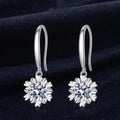 Hexagram Snowflake Shape High End Temperament Ear Hooks D Colour Vvs 1CT Moissanite S925 Silver Pendant Earrings for Women