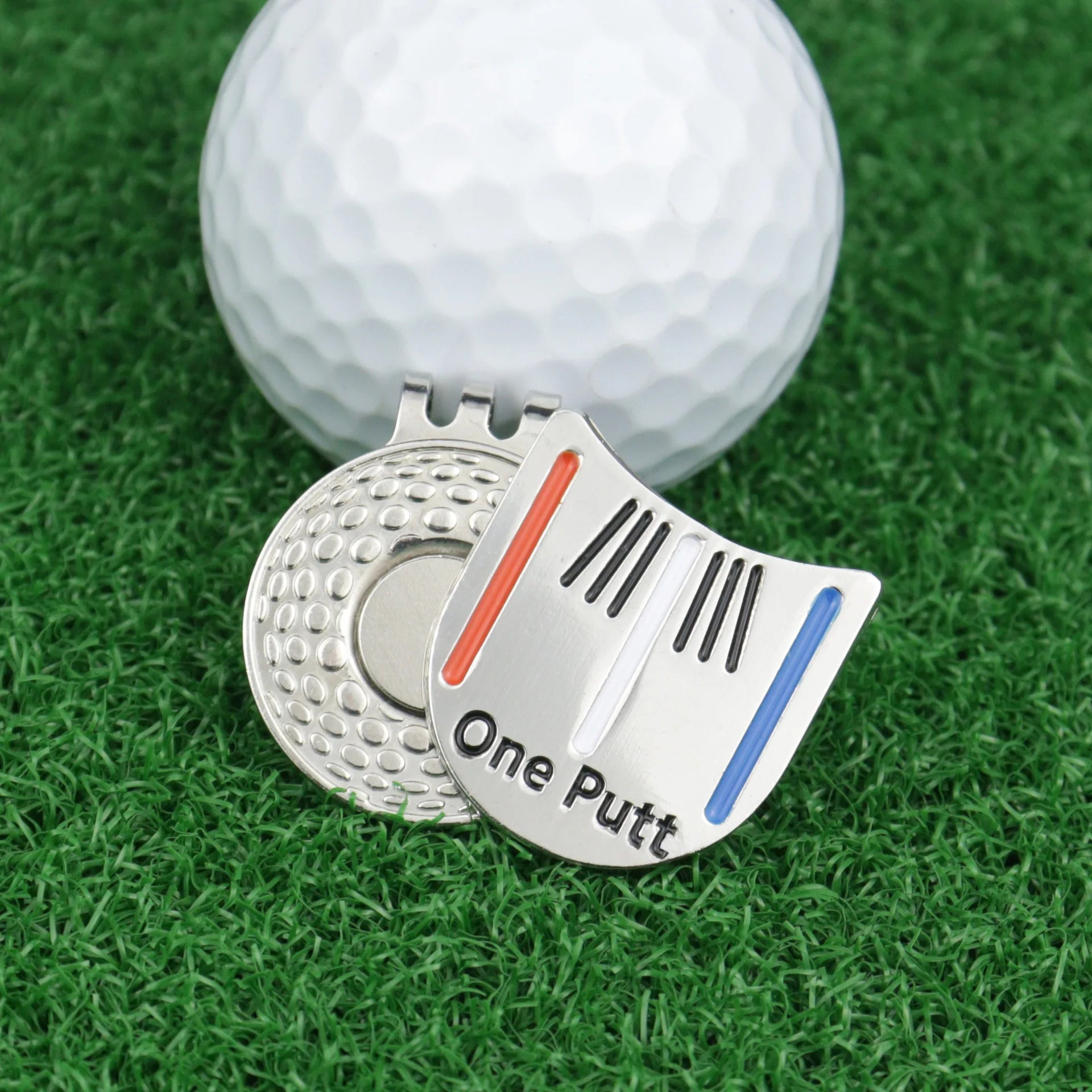 Custom Logo One Putt Alignment Aiming Tool with Magnetic Golf Ball Marker and Hat Clips Bulk Iron for Golf Cap & Gifts