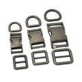 Nolvo World 3sizes Old Silver Metal Side Release Buckle D Ring and Tri-buckle Hardware Suit