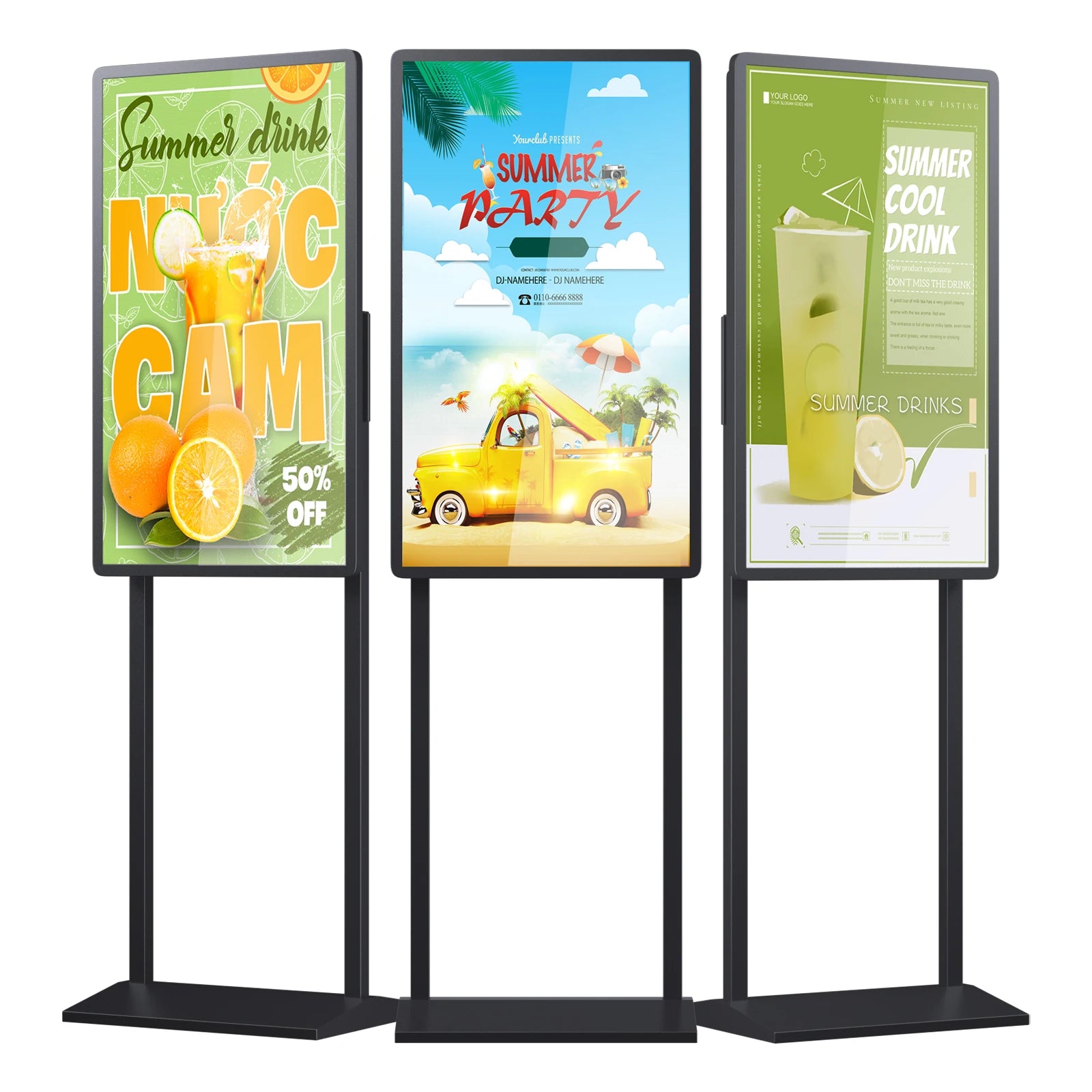 Lcd Floor Stand Kiosk Menu Board Lightweight Portable Digital Signage and Displays 43 49 55 Inches Advertising Window Lcd Screen
