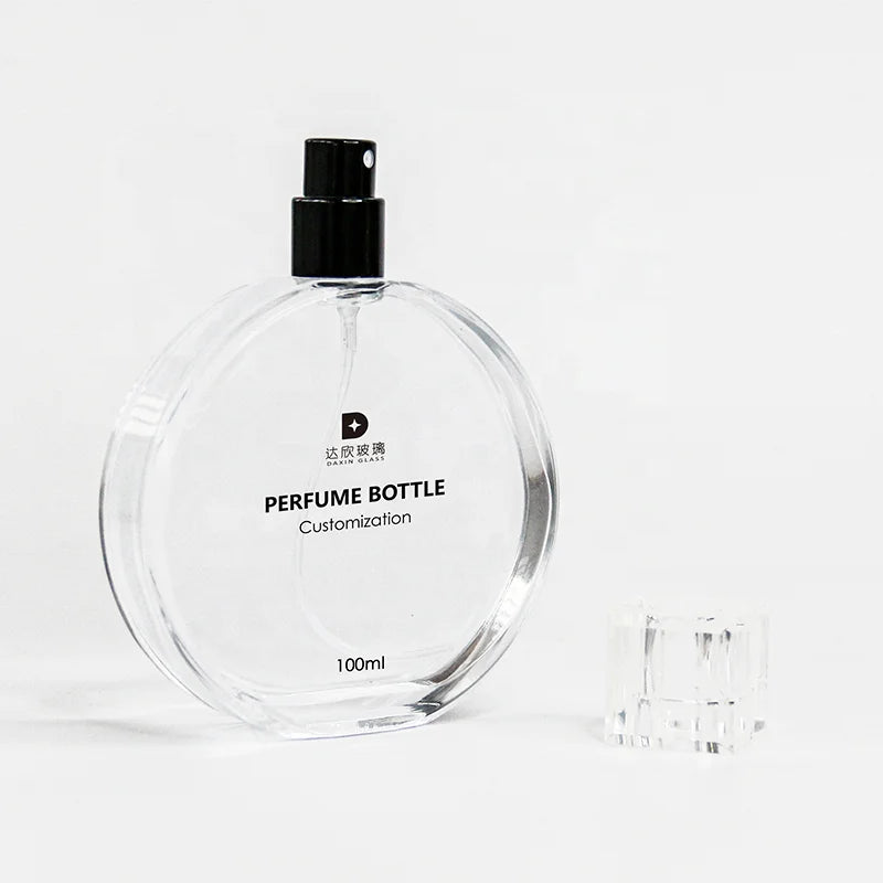 New Design Bottle Perfume 100ml O-shaped Glass Transparent Empty Perfume Bottle with Clear Cap