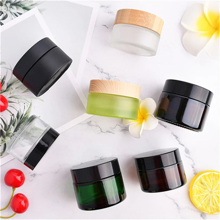 Manufacture Amber Matte Black 1 Ounce 2 Ounce 4 Ounce Cosmetic Glass Jar with Lid for Body Skincare Butter Lotion Cream