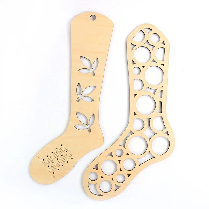 Wooden Sock Blocker for Knitting Adjustable Wood Pattern Template for Knitted Socks