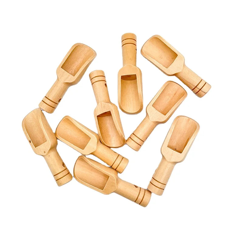 Wholesale Small Little Mini Scoop Wooden Bamboo Bath Salt Scoops Wooden Scoops for Bath Salts