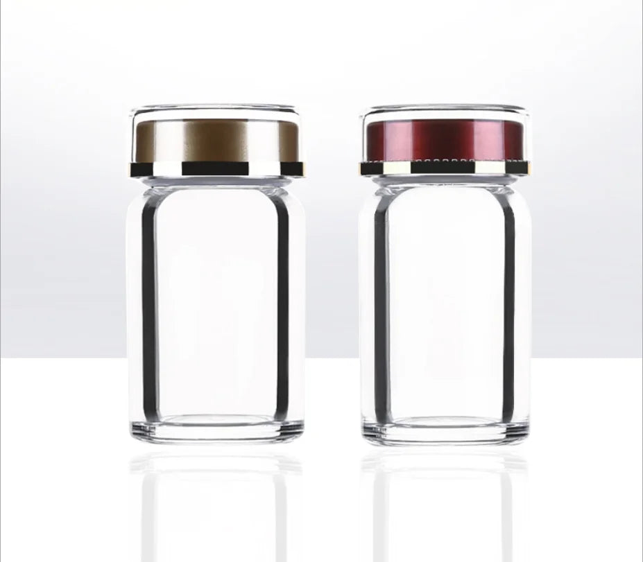 Wholesale Acrylic 60ml Plastic Bottle Protein Powder Jar Container Pill Capsules Sports Nutrition Packaging With Cap