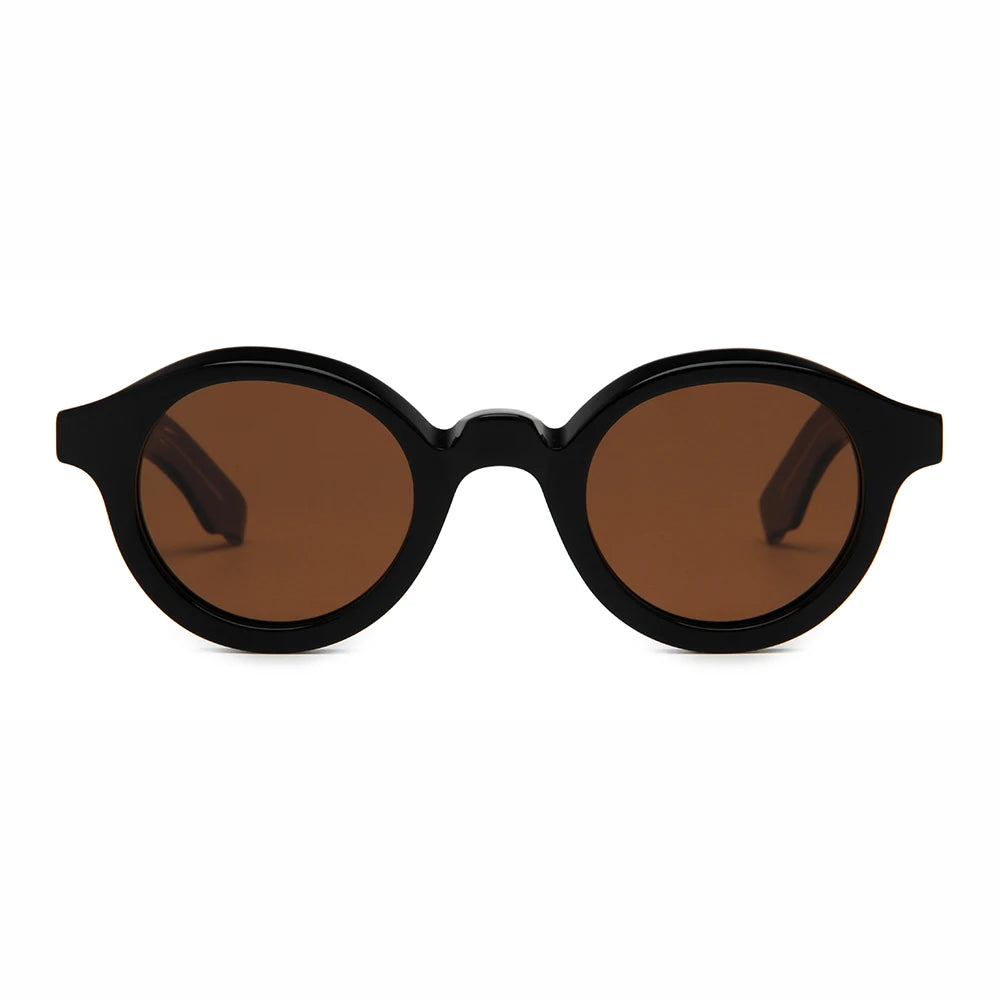 Round Retro Eyeglasses Polarized Lens Premium Round Acetate Sunglasses Classic Retro Style UV Protection Handmade Frame