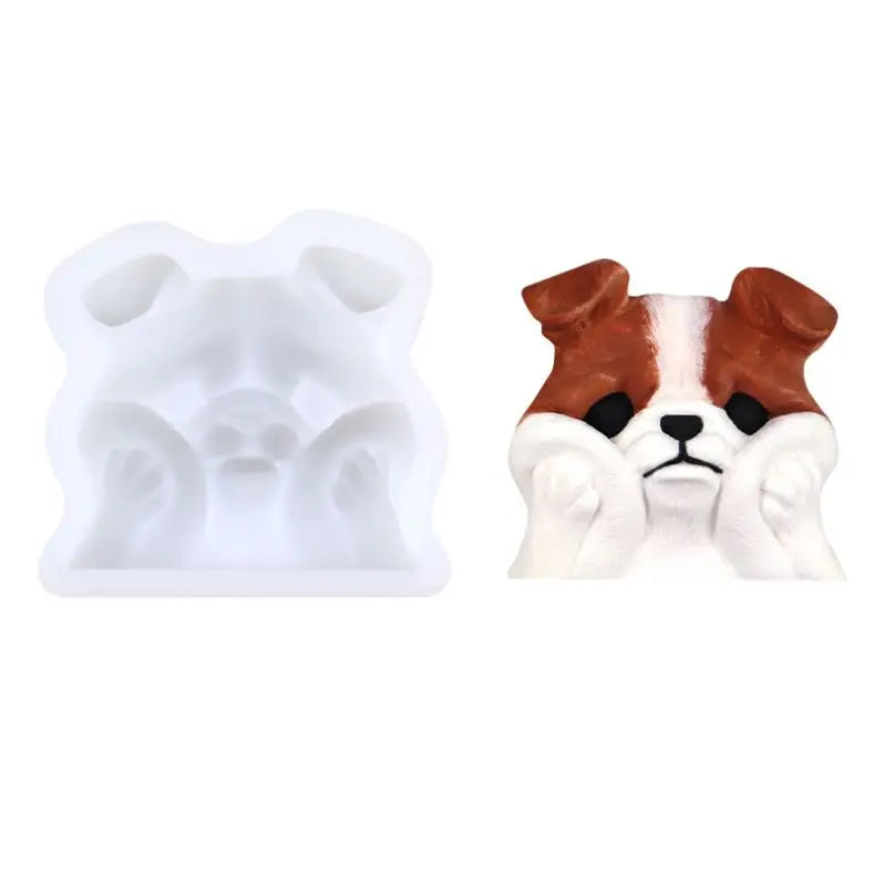Hengya Handmade 3D the Leather Dog Shape Silicone Soap Mold for Moon Cake Chocolate Soap Making DIY Craft Bath Soap Molds