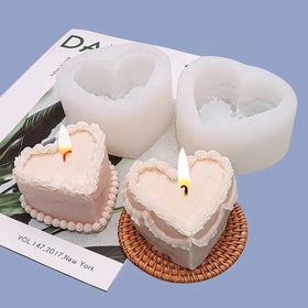 DIY Handmade Craft Heart Shape Silicone Candle Molds for Candle Making
