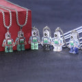 SC Fashion Electronic Robot Necklace Hip Hop Stainless Steel Chain Men Hoodies Necklace Transparent Resin Robot Pendant Necklace