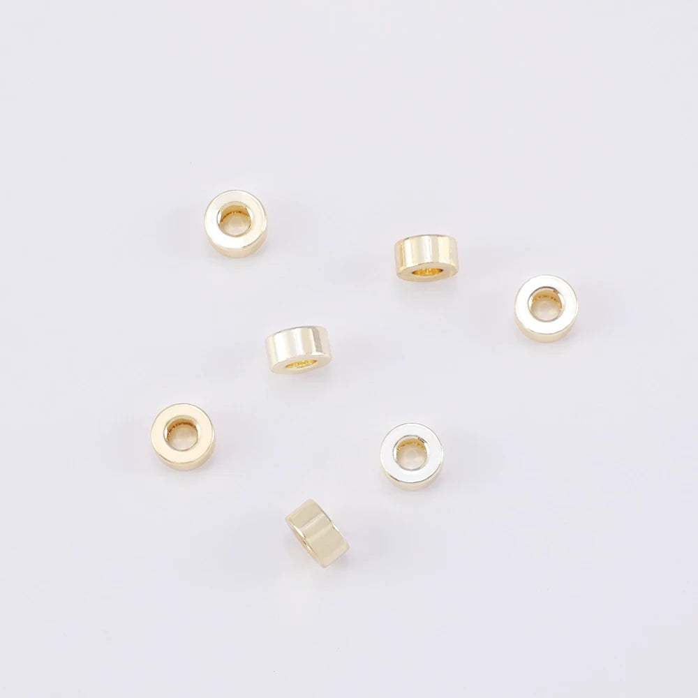 18K Gold Plated Beads for Jewelry Making Brass Chunky Loose Beads 8mm Gold Plated Spacer Beads